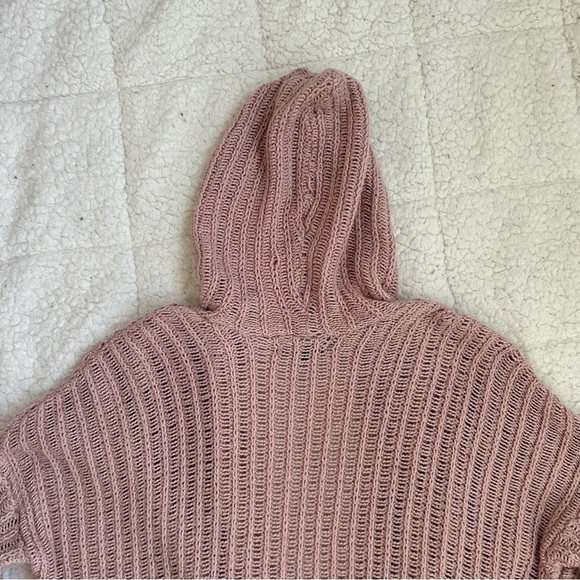 American Eagle Outfitters - Women's Pink Hooded Sweater Cardigan - Picture 10 of 10